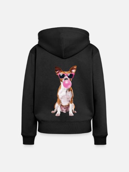 Basenji - Frauen Premium Bio Zip Hoodie - Schwarz