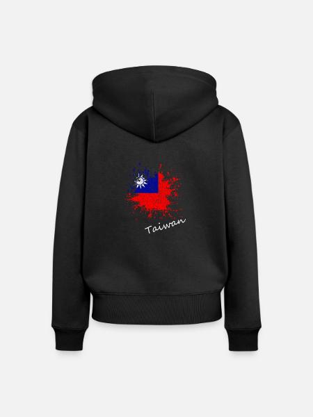 Taiwan - Frauen Premium Bio Zip Hoodie - Schwarz