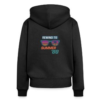 Rewind to Summer '89 - Women's Premium Organic Zip Hoodie - black - Back - Julia (174cm)