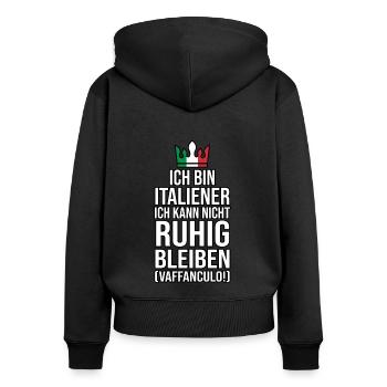 Italien Italiener Vaffanculo - Frauen Premium Bio Zip Hoodie - Schwarz - Hinten - Julia (174cm)