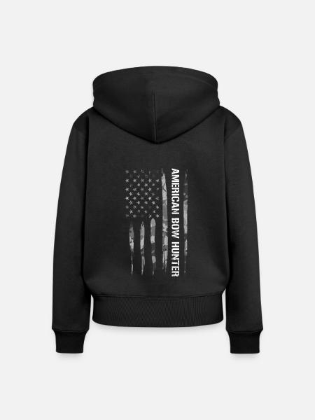 American Bow Hunter - Frauen Premium Bio Zip Hoodie - Schwarz