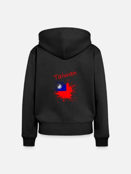 Taiwan - Frauen Premium Bio Zip Hoodie - Schwarz