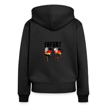 Erfurt Sunglasses Design with German Flag - Women's Premium Organic Zip Hoodie - black - Back - Julia (174cm)
