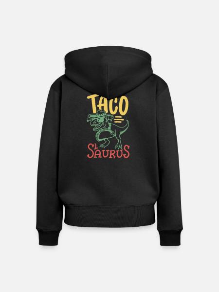 Taco Saurus Cinco de Mayo Mexikaner - Frauen Premium Bio Zip Hoodie - Schwarz
