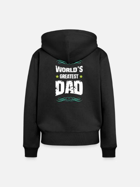 Weltbester Vater Großschrift - Frauen Premium Bio Zip Hoodie - Schwarz