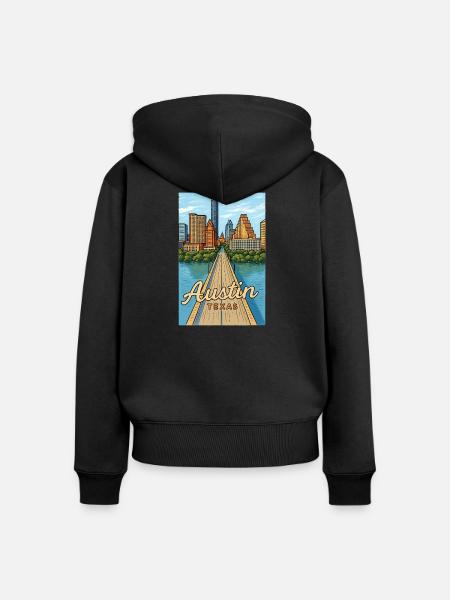 Austin Texas - Frauen Premium Bio Zip Hoodie - Schwarz