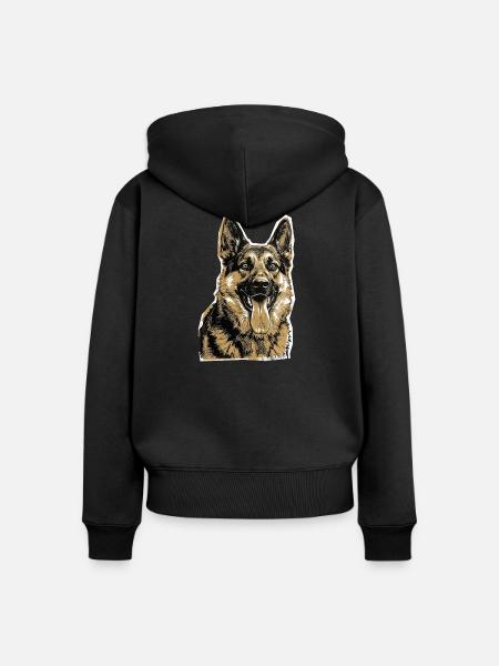 Deutscher Schäferhund - Frauen Premium Bio Zip Hoodie - Schwarz