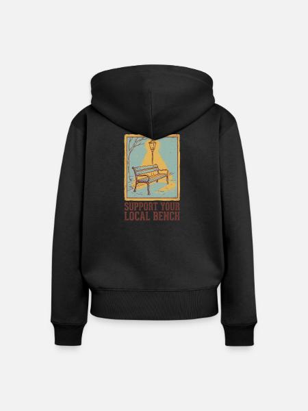 Support Bench - Frauen Premium Bio Zip Hoodie - Schwarz