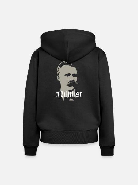 Nihilistische Nietzsche - Frauen Premium Bio Zip Hoodie - Schwarz