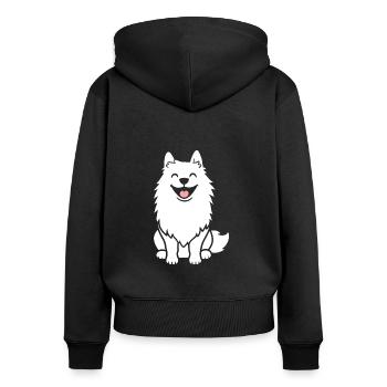 Samoyède - Sweat à capuche zippé Premium bio Femme - noir - Dos - Julia (174cm)