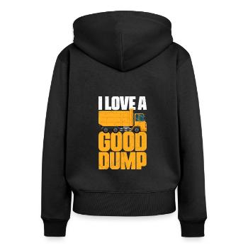 J’aime un bon dump Garbage Man Trucker Garbage - Sweat à capuche zippé Premium bio Femme - noir - Dos - Julia (174cm)