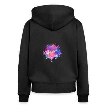 Dance Farbe, Tanzen, Dancer, Liebe, Love - Frauen Premium Bio Zip Hoodie - Schwarz - Hinten - Julia (174cm)