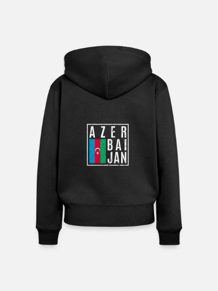 Aserbaidschan - Frauen Premium Bio Zip Hoodie - Schwarz