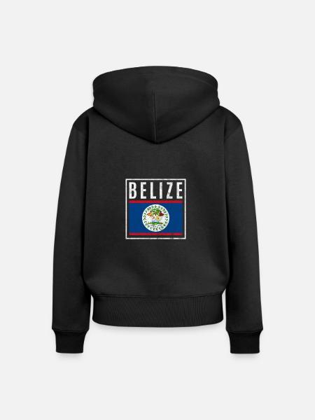 Belize - Frauen Premium Bio Zip Hoodie - Schwarz