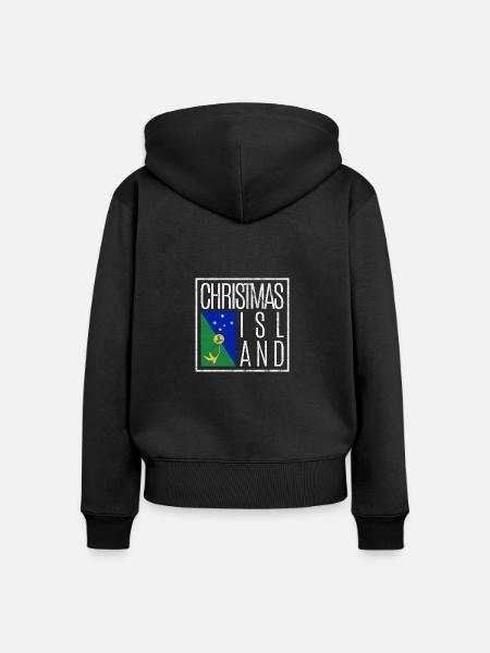 Weihnachtsinsel - Frauen Premium Bio Zip Hoodie - Schwarz