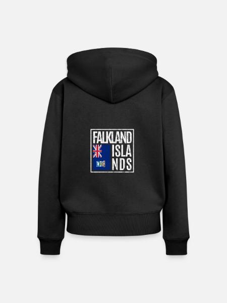 Falklandinseln - Frauen Premium Bio Zip Hoodie - Schwarz