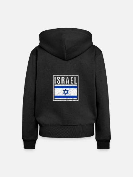 Israel - Frauen Premium Bio Zip Hoodie - Schwarz