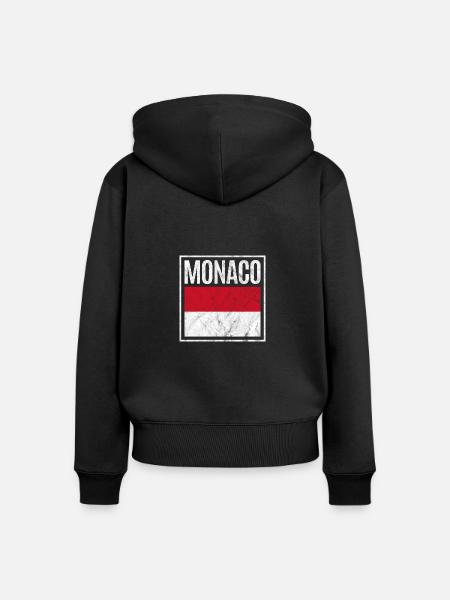Monaco - Frauen Premium Bio Zip Hoodie - Schwarz