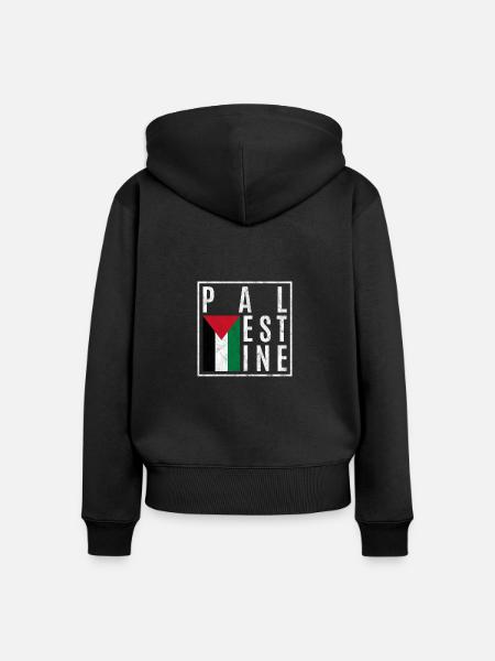 Palästina - Frauen Premium Bio Zip Hoodie - Schwarz