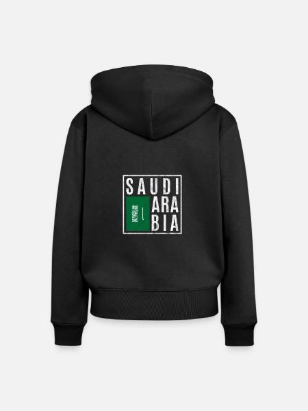 Saudi-Arabien - Frauen Premium Bio Zip Hoodie - Schwarz