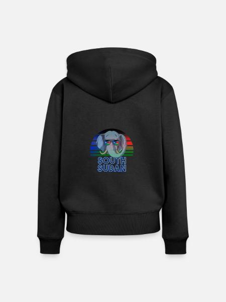 Südsudan - Frauen Premium Bio Zip Hoodie - Schwarz