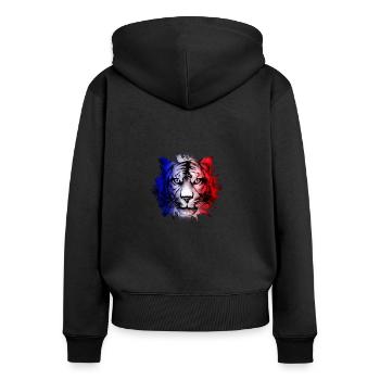 France - Women's Premium Organic Zip Hoodie - black - Back - Julia (174cm)