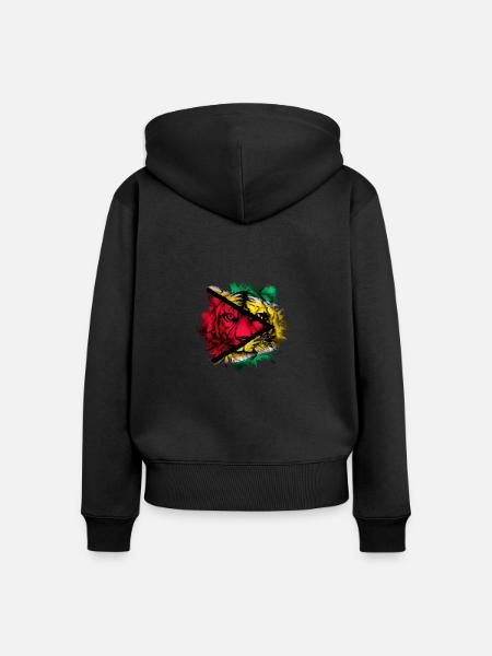 Guyana - Frauen Premium Bio Zip Hoodie - Schwarz