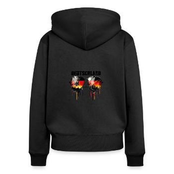 Germany Sunglasses Design with Flag - Women's Premium Organic Zip Hoodie - black - Back - Julia (174cm)