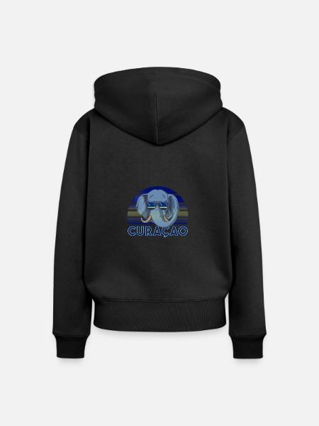 Curaçao - Frauen Premium Bio Zip Hoodie - Schwarz