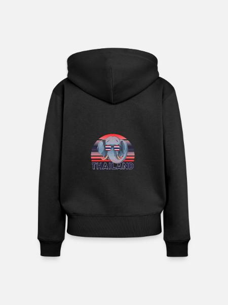 Thailand - Frauen Premium Bio Zip Hoodie - Schwarz
