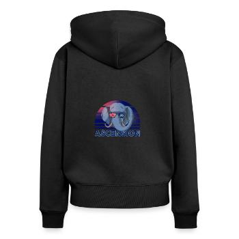 Ascension - Women's Premium Organic Zip Hoodie - black - Back - Julia (174cm)