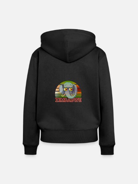 Simbabwe - Frauen Premium Bio Zip Hoodie - Schwarz
