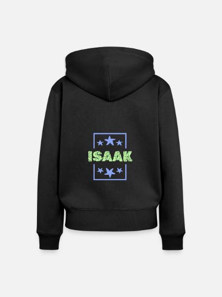 Jungenname Isaak - Frauen Premium Bio Zip Hoodie - Schwarz