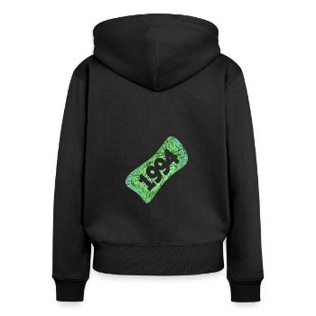 Kratzer 1994 - Frauen Premium Bio Zip Hoodie - Schwarz - Hinten - Julia (174cm)