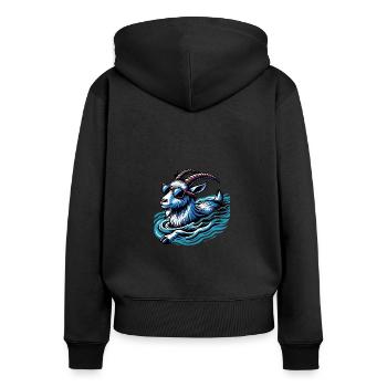 Drôle De Chèvre Natation Sport Design - Sweat à capuche zippé Premium bio Femme - noir - Dos - Julia (174cm)
