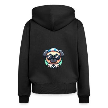 Carlin Chien Joueur De Football Champion De Balle Fan - Sweat à capuche zippé Premium bio Femme - noir - Dos - Julia (174cm)