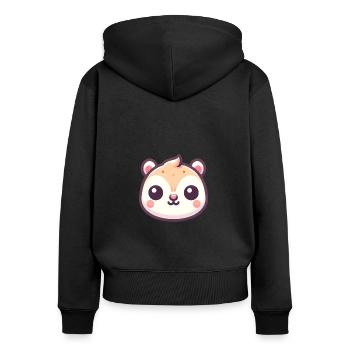 Mignon écureuil noix amoureux des animaux - Sweat à capuche zippé Premium bio Femme - noir - Dos - Julia (174cm)