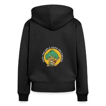 Official Wood Mach Shirt Forstwirt Men - Women's Premium Organic Zip Hoodie - black - Back - Julia (174cm)