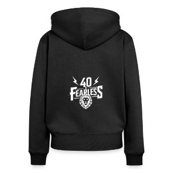 40 Und Furchtlos 40. Geburtstag Männer - Frauen Premium Bio Zip Hoodie - Schwarz - Hinten - Julia (174cm)