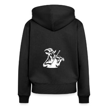 Goat and Geiger Silhouette Design - Women's Premium Organic Zip Hoodie - black - Back - Julia (174cm)