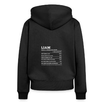 Liam Great Man First Name - Women's Premium Organic Zip Hoodie - black - Back - Julia (174cm)