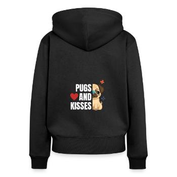 Mignon Carlin Carlin & Kisses Design - Sweat à capuche zippé Premium bio Femme - noir - Dos - Julia (174cm)