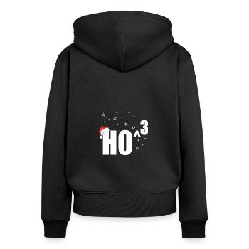 Christmas humour: Ho³ for festive joy - Women's Premium Organic Zip Hoodie - black - Back - Julia (174cm)