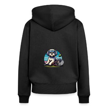 Bolonka Zwetna Propriétaire de chien Joueur de tennis - Sweat à capuche zippé Premium bio Femme - noir - Dos - Julia (174cm)