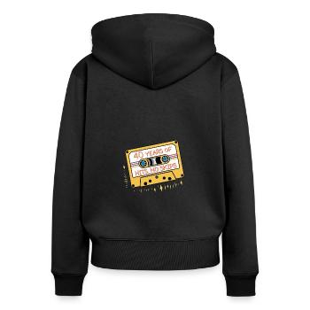 40 ans de hits No Jumps 40e anniversaire - Sweat à capuche zippé Premium bio Femme - noir - Dos - Julia (174cm)