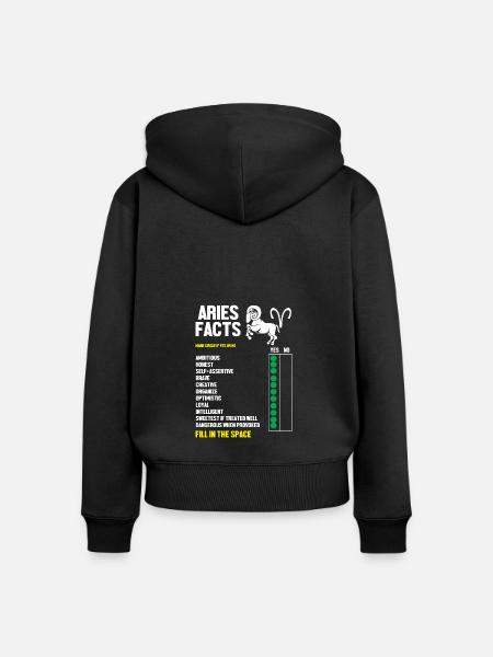 Sternzeichen Widder - Frauen Premium Bio Zip Hoodie - Schwarz