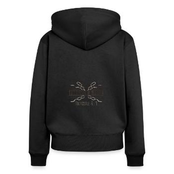 Pardonné et libéré Romains 8 :1 Chaînes brisées - Sweat à capuche zippé Premium bio Femme - noir - Dos - Julia (174cm)