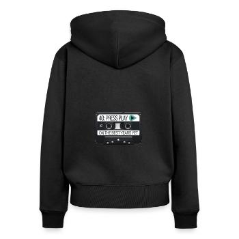 40: Press Play On The Best Years Yet - 40. - Women's Premium Organic Zip Hoodie - black - Back - Julia (174cm)