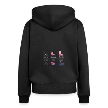 Different types of roller skating Roller skating 80s - Women's Premium Organic Zip Hoodie - black - Back - Julia (174cm)