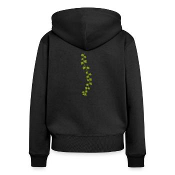 Lierre commun | Illustration de plantes - Sweat à capuche zippé Premium bio Femme - noir - Dos - Julia (174cm)
